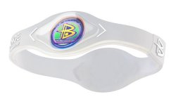 Power Balance Sports Bracelet Hologram Wristband Clear and White